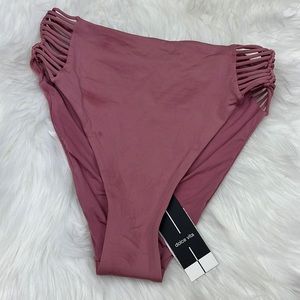 NWT Dolce Vita dusty rose high waisted bikini bottoms size Small
